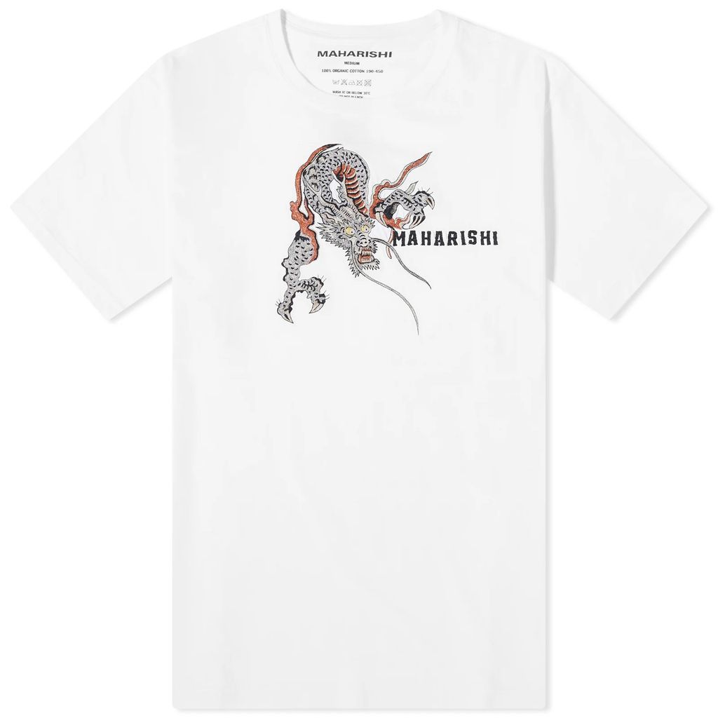 Men's Embroided Sue-Rye Dragon T-Shirt White