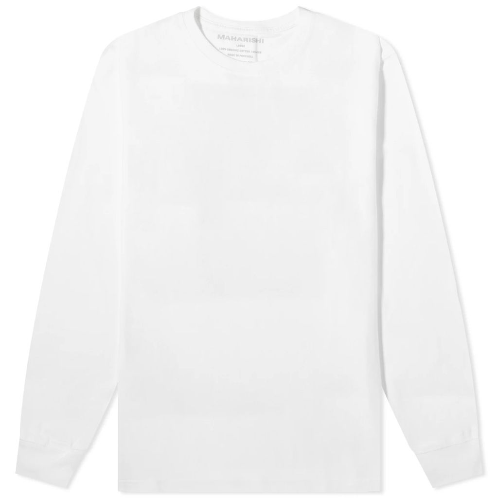 Men's Long Sleeve Firefighter Print T-Shirt White