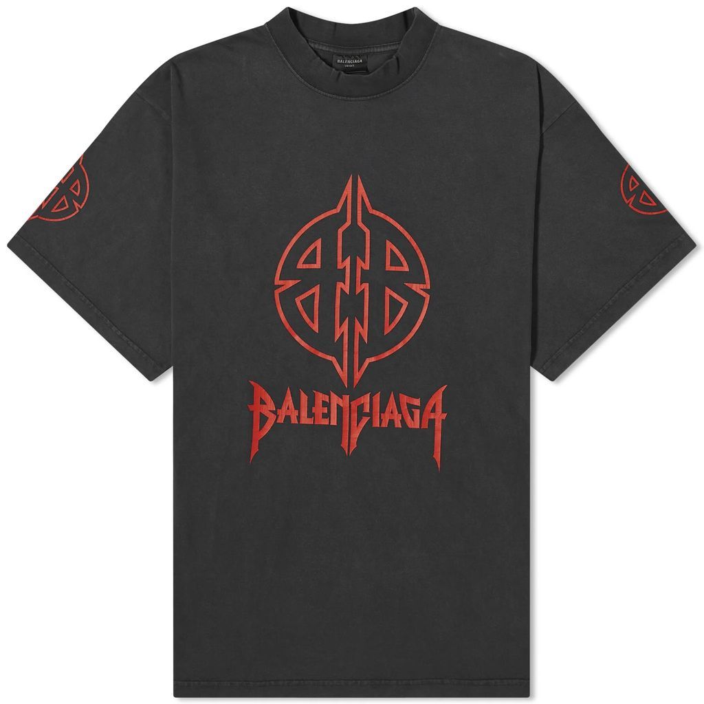 Men's Metal T-Shirt Faded Black/Red