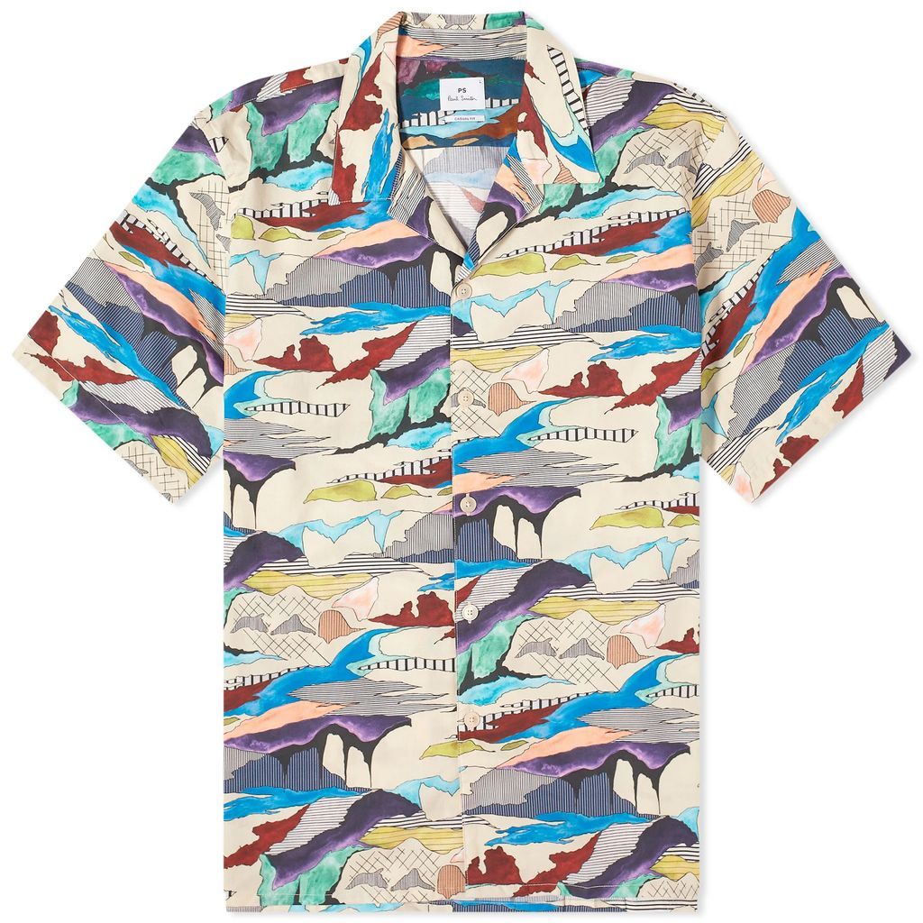 Men's Abstract Vacation Shirt White