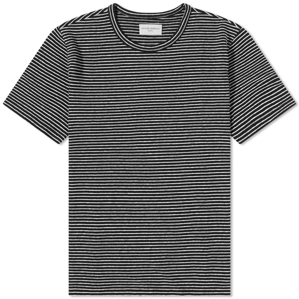 Men's Fine Stripe T-Shirt Black/Ecru
