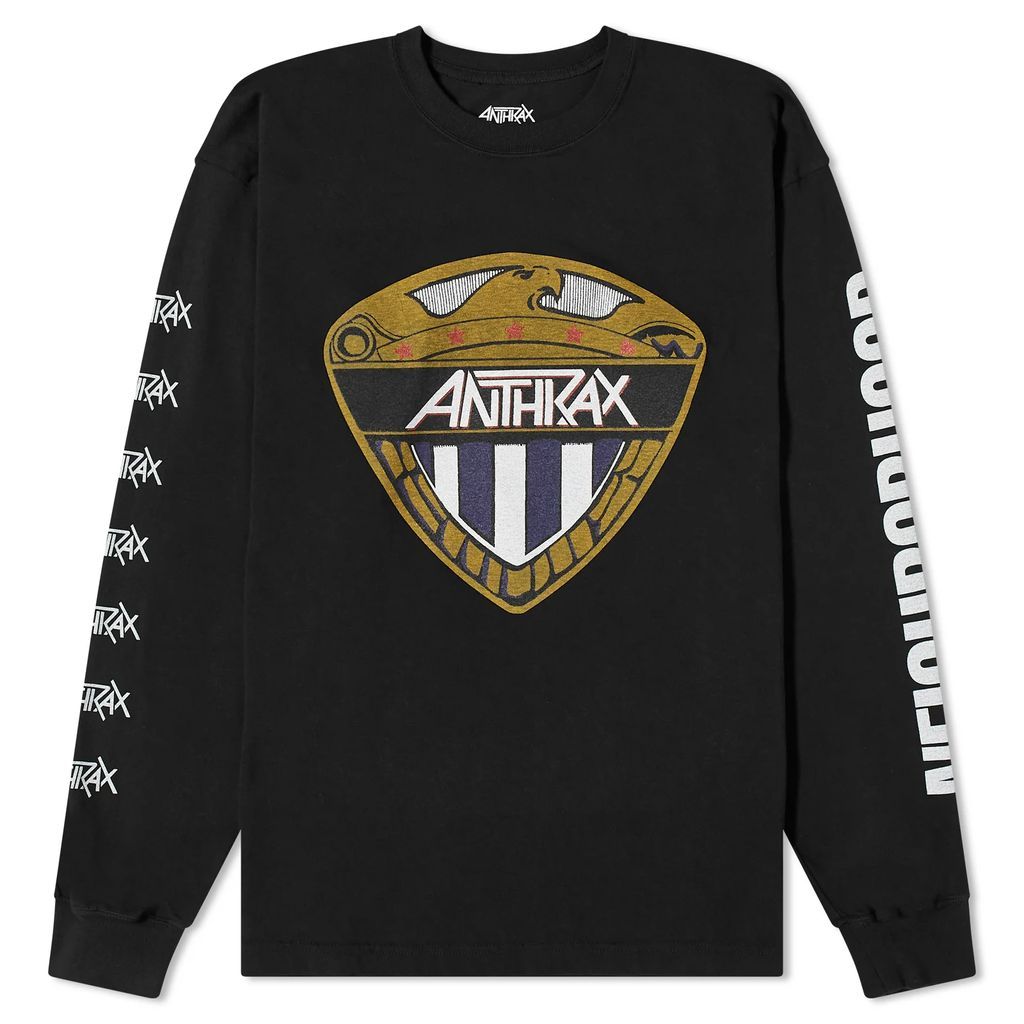 Men's Long Sleeve Anthrax Shield T-Shirt Black