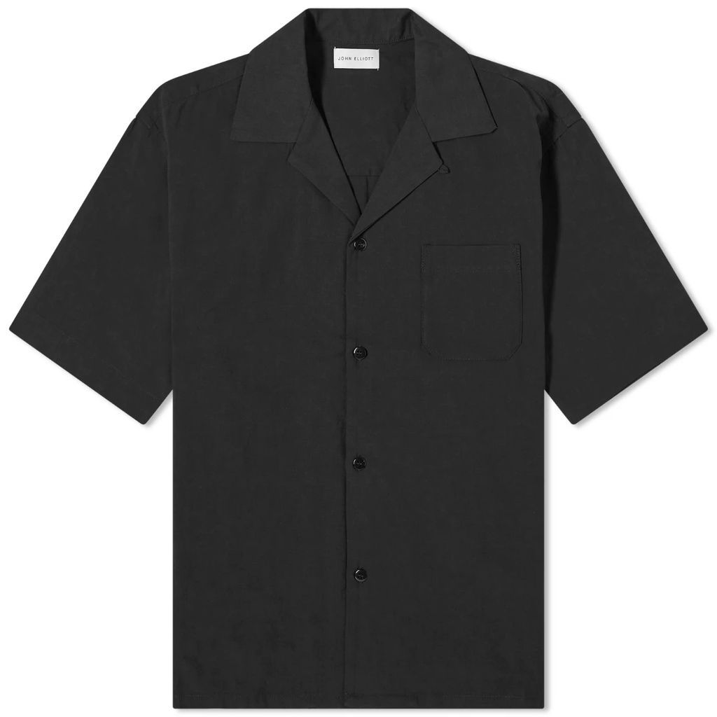 Men's Solid Camp Shirt Black