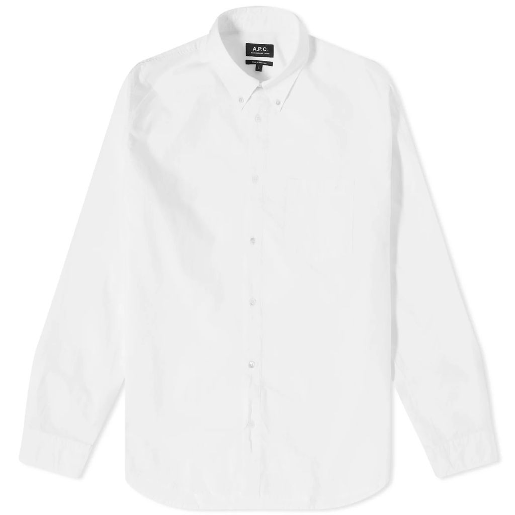 Men's Edouard Button Down Logo Shirt White