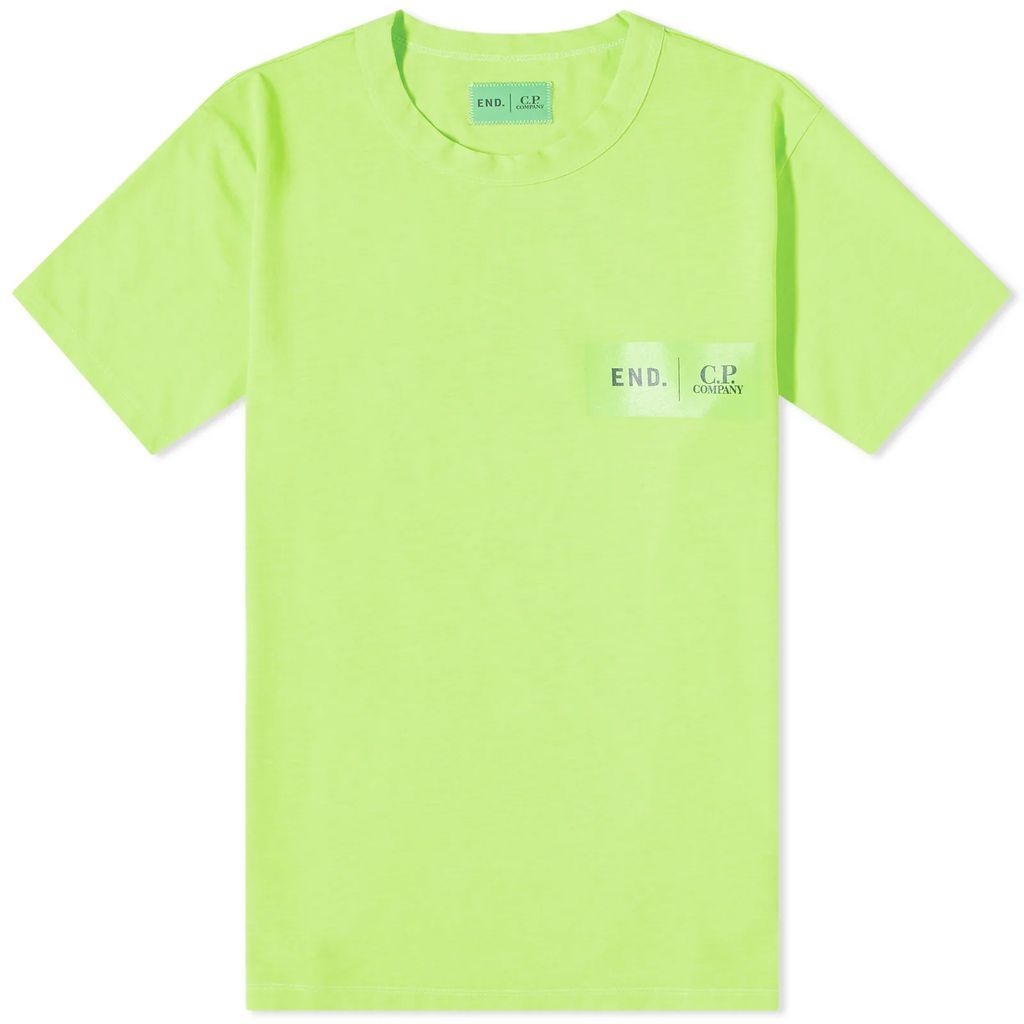 END. x C.P. Company Men's ‘Adapt’ Plated Fluo Jersey T-shirt Green