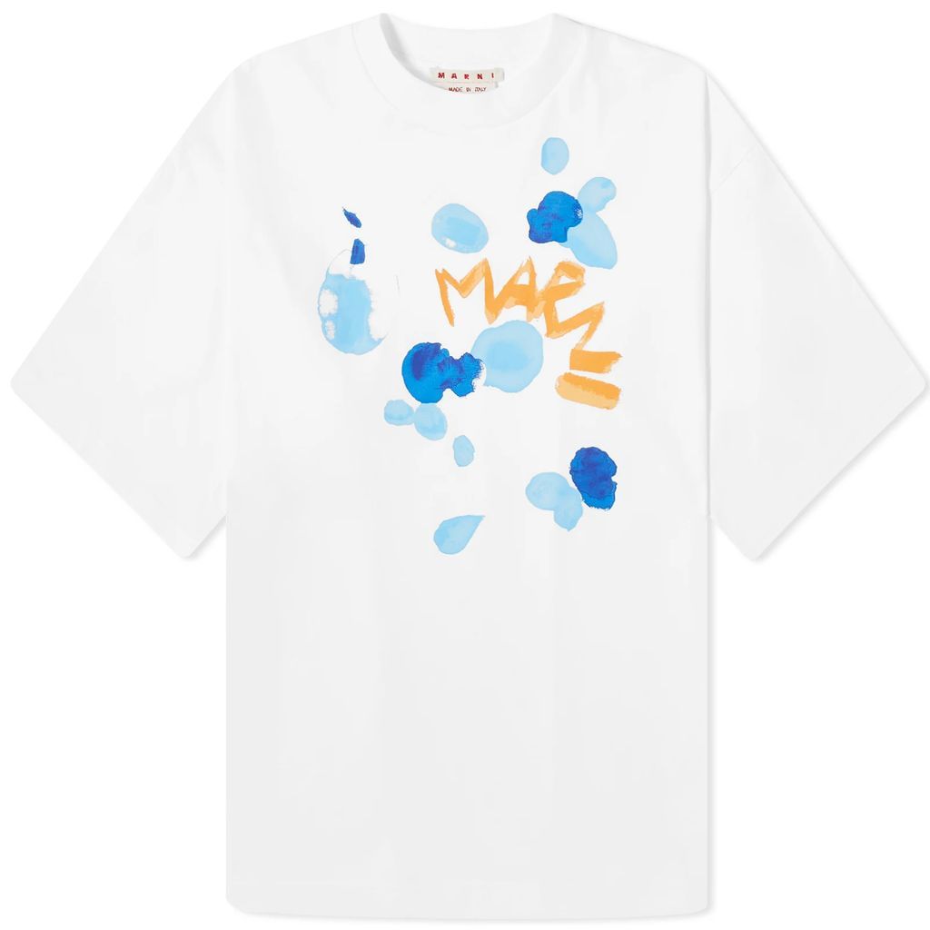 Men's Dripping Print T-Shirt Lily White