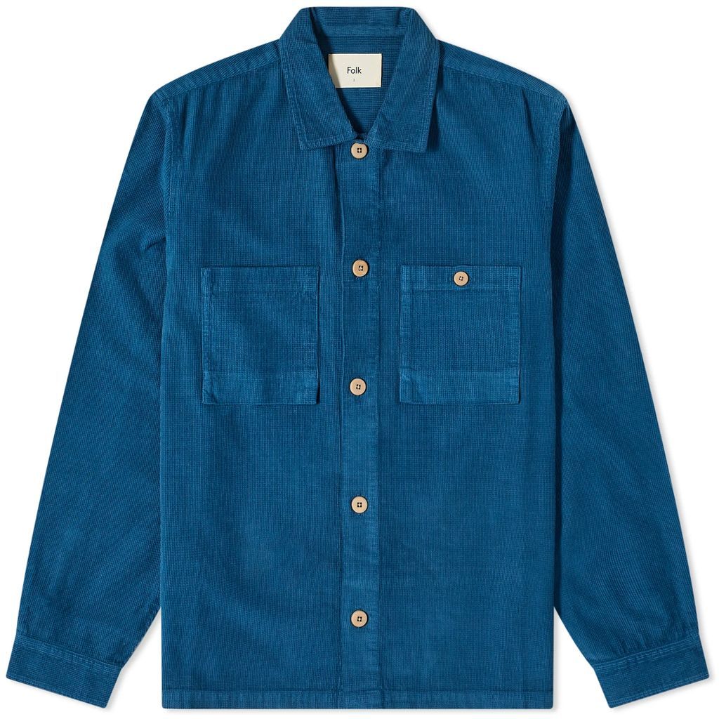Men's Microcheck Cord Shirt END EXCLUSIVE Prussian Blue