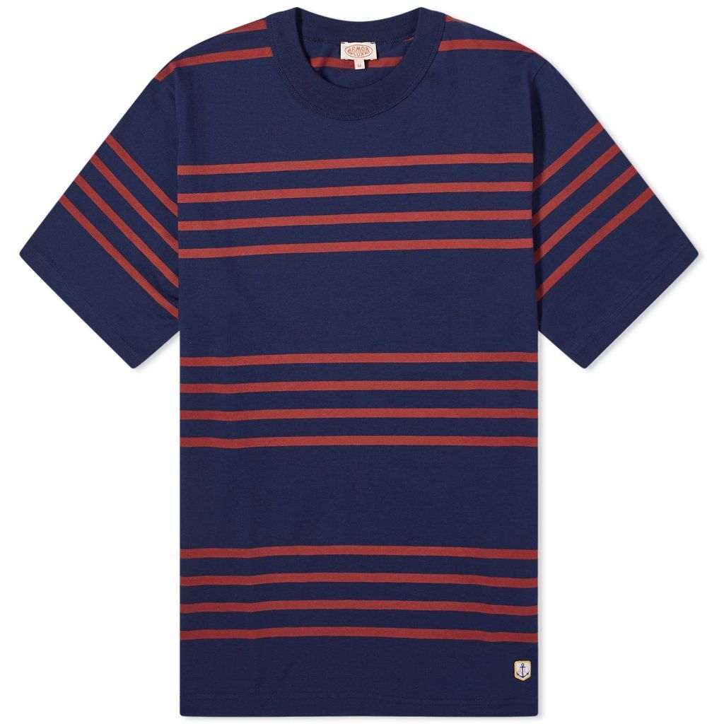 Men's Triple Stripe T-Shirt Marine Deep/Deep Paprika