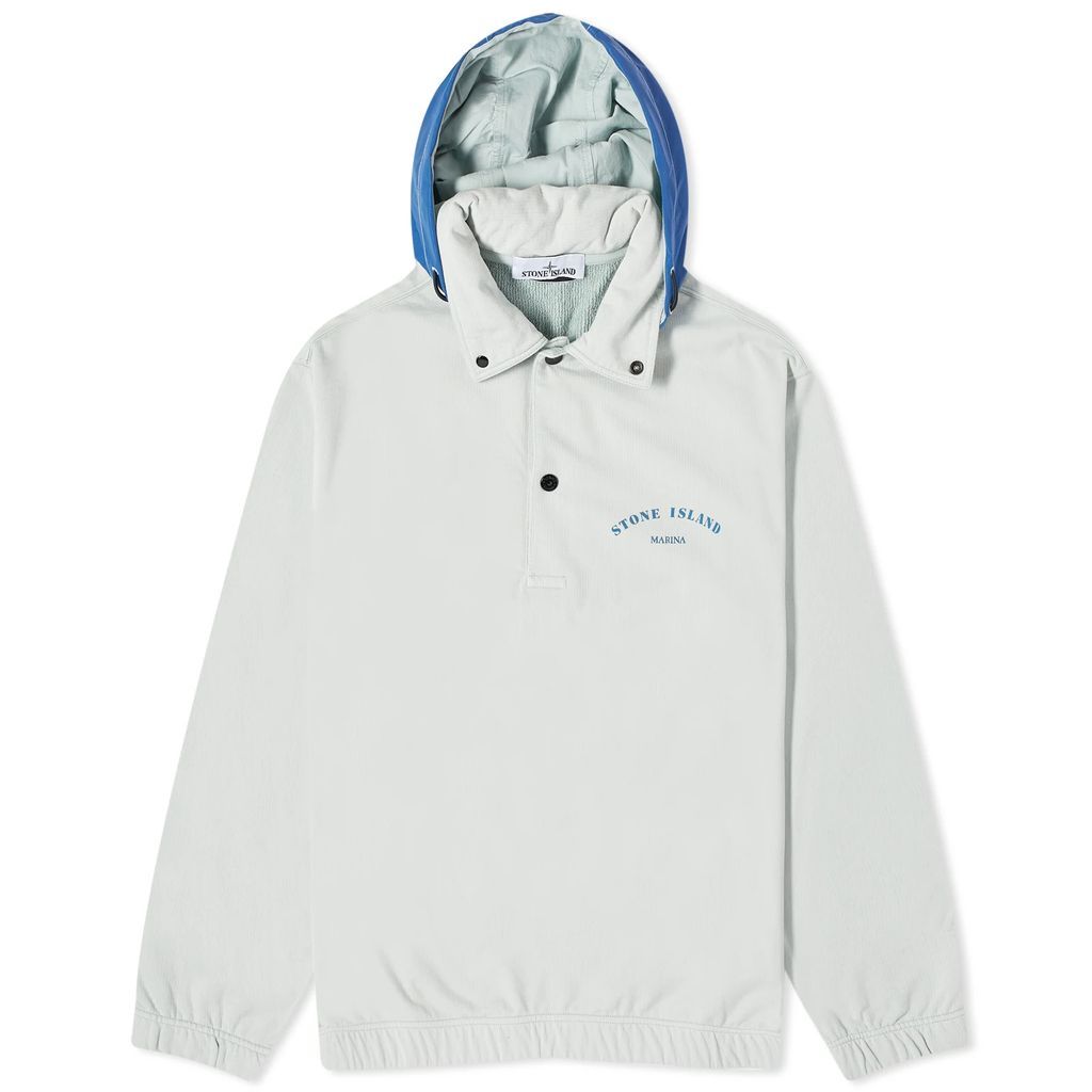 Men's Marina Plated Dyed Hooded Sweat Sky Blue