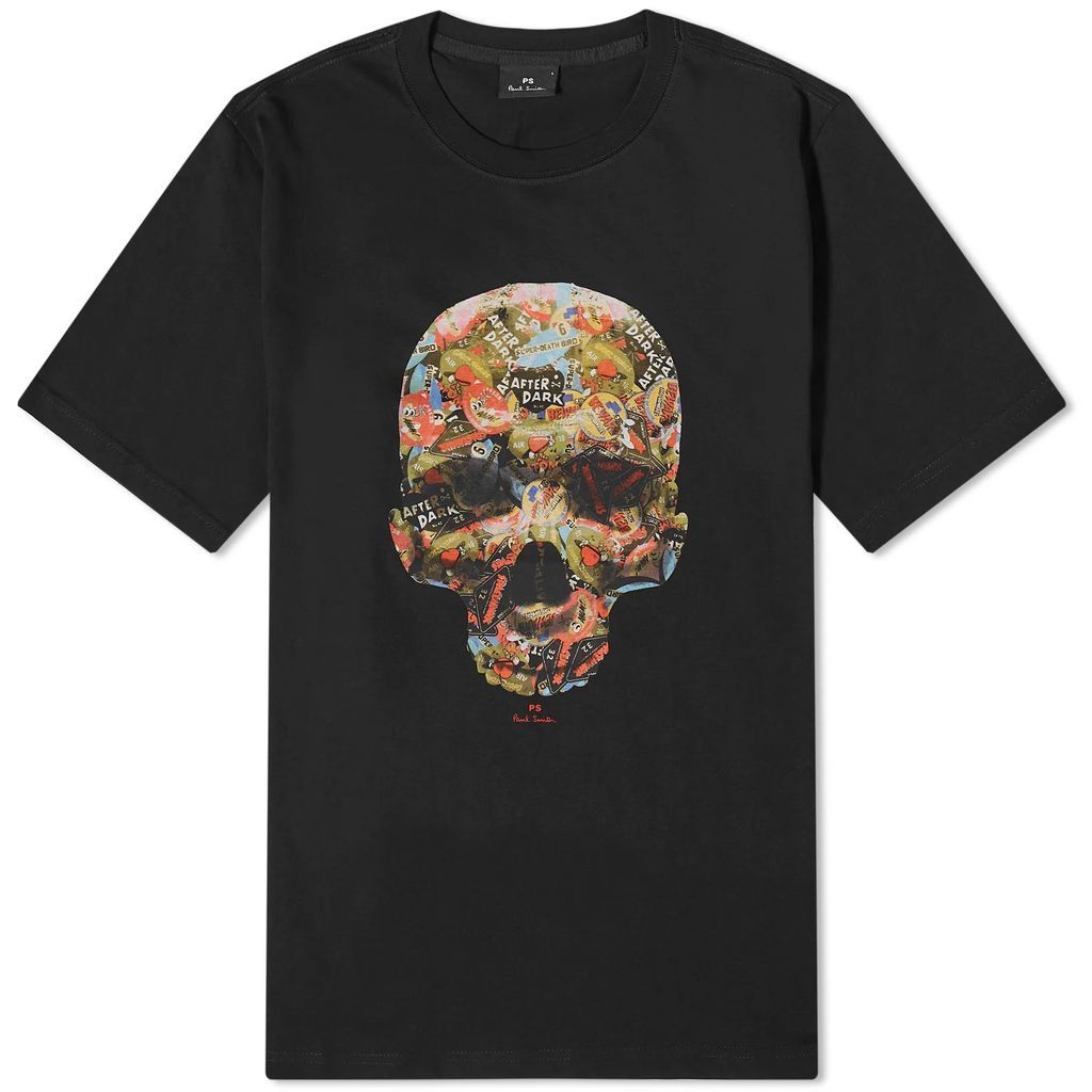 Men's Skull Sticker T-Shirt Black
