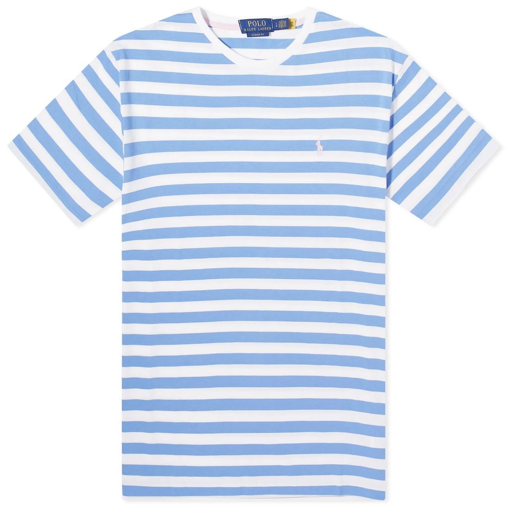 Men's Stripe T-Shirt Summer Blue/White