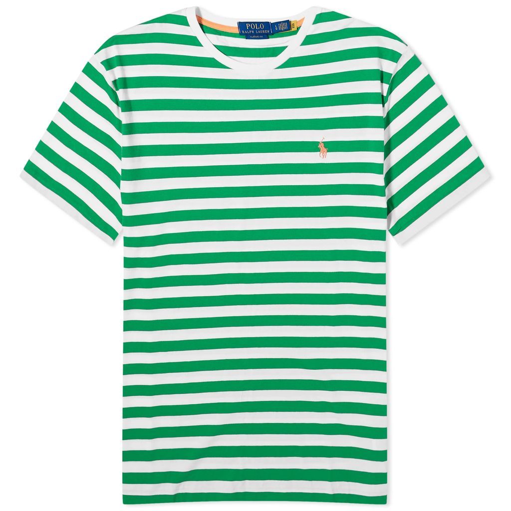 Men's Stripe T-Shirt Preppy Green/White