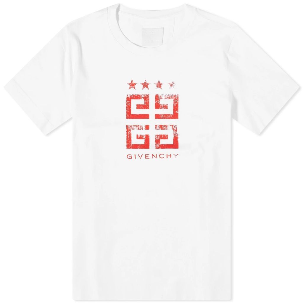 Men's 4G Stamp Logo T-Shirt White/Red