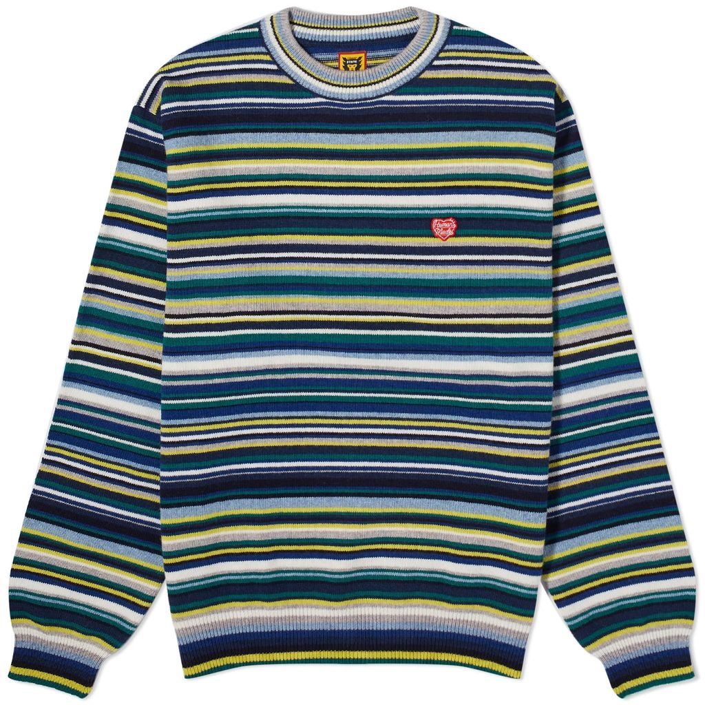 Men's Multi Striped Knit Sweater Green