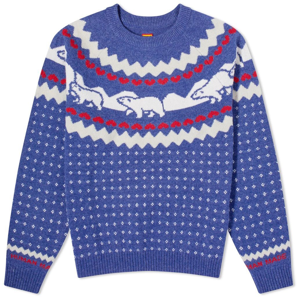 Men's Nordic Jacquard Knit Sweater Blue