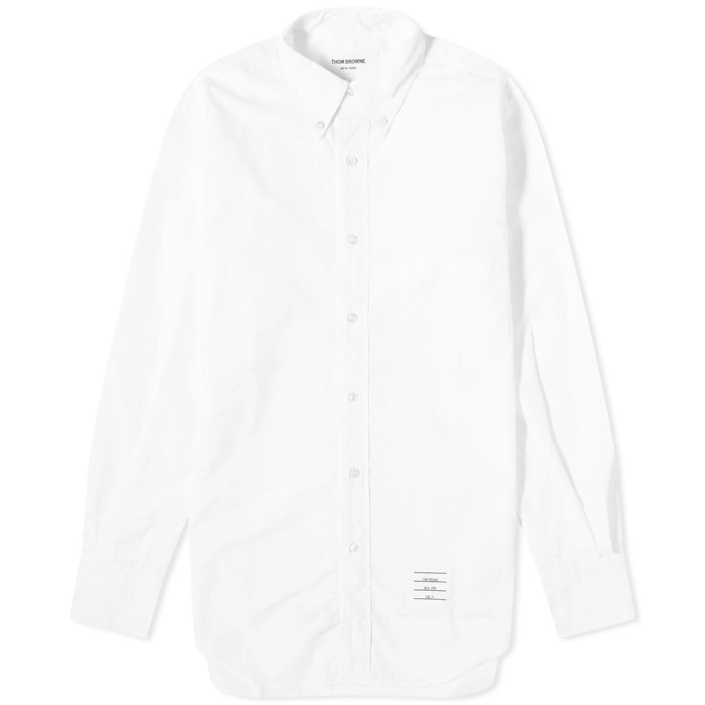 Men's Grosgrain Placket Solid Poplin Shirt White