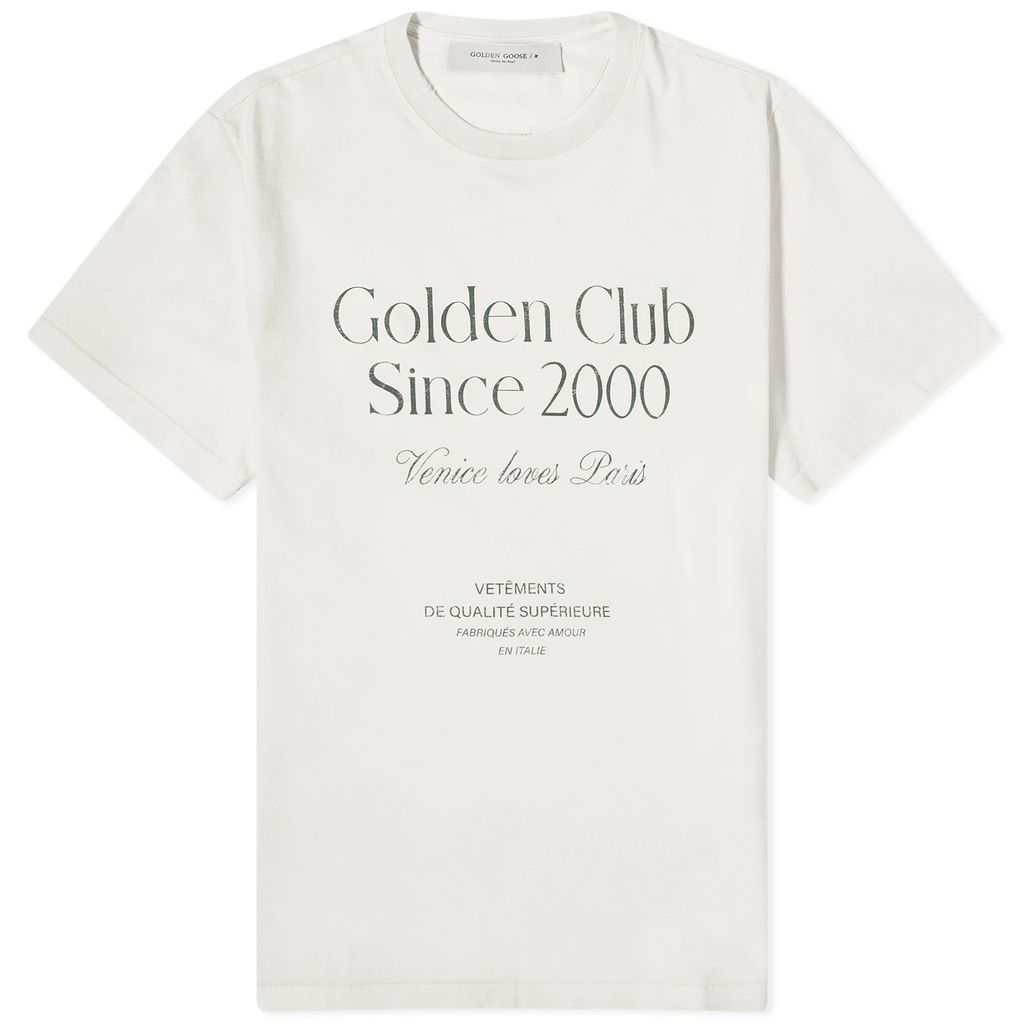 Men's Golden Club T-Shirt Herritage White/Dark Green