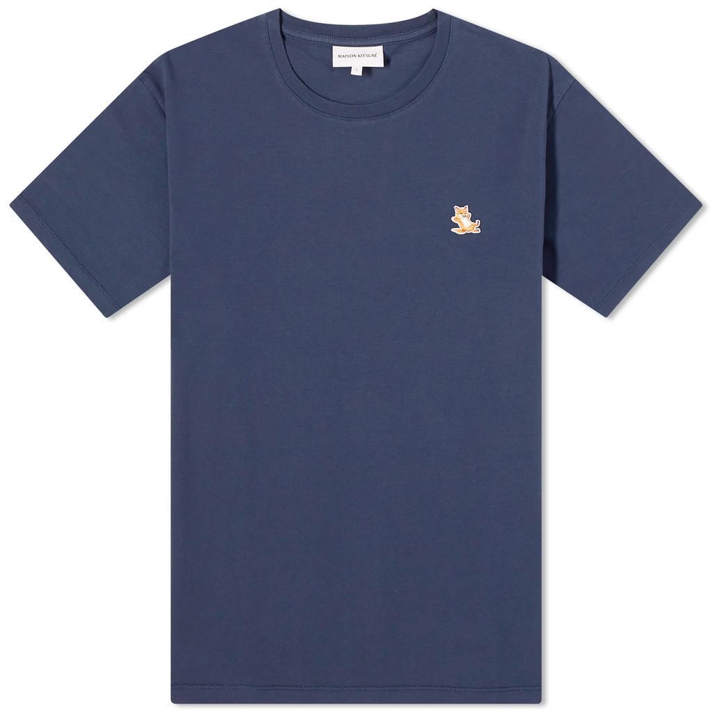 Maison Kitsune Chillax Fox Patch Regular T-Shirt Ink Blue