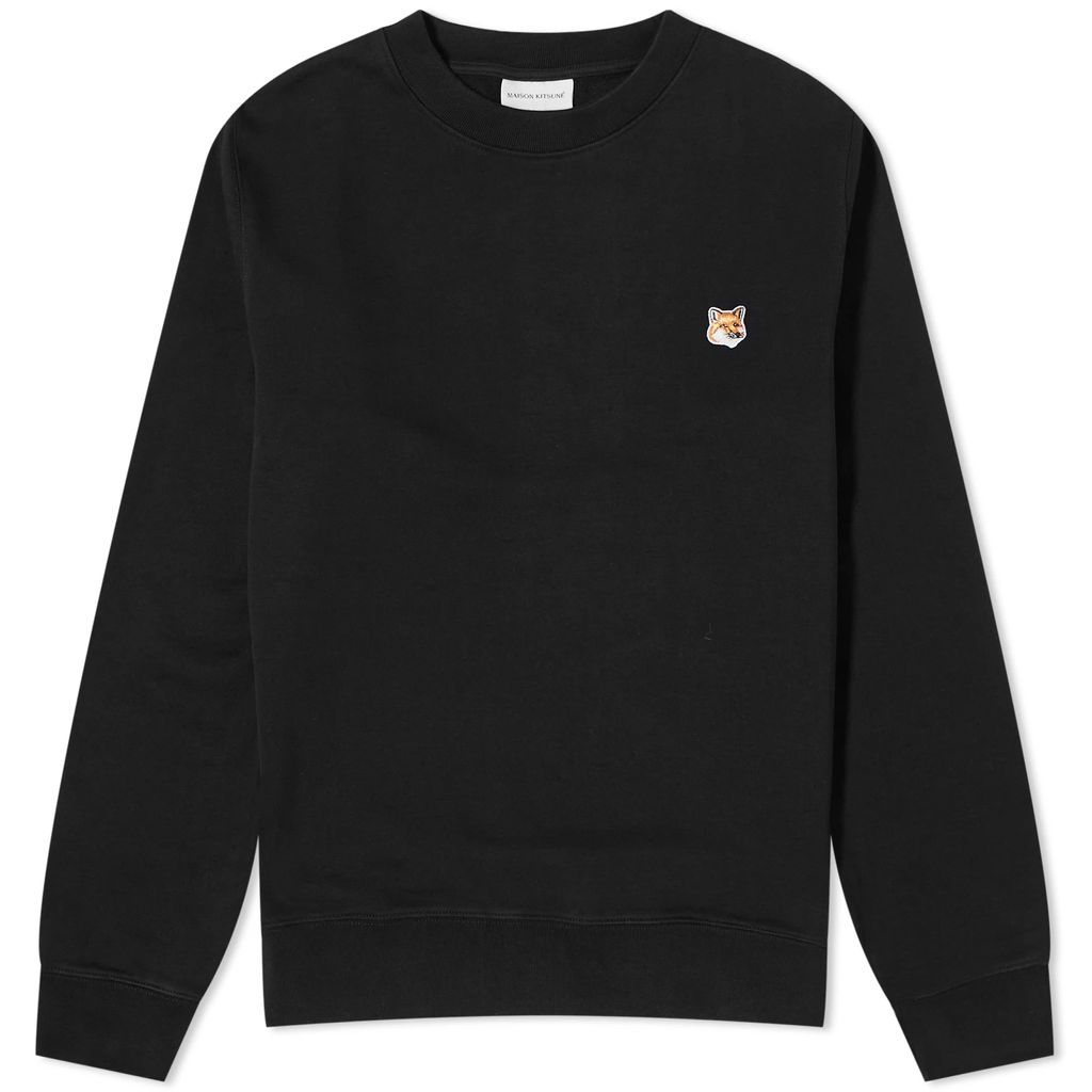 Maison Kitsune Fox Head Patch Crew Sweat Black