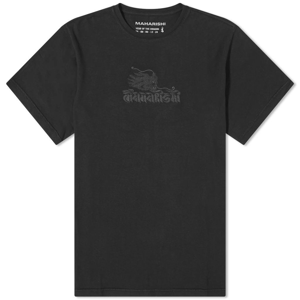 Men's 30th Anniversary Dragon Embroided T-Shirt Black