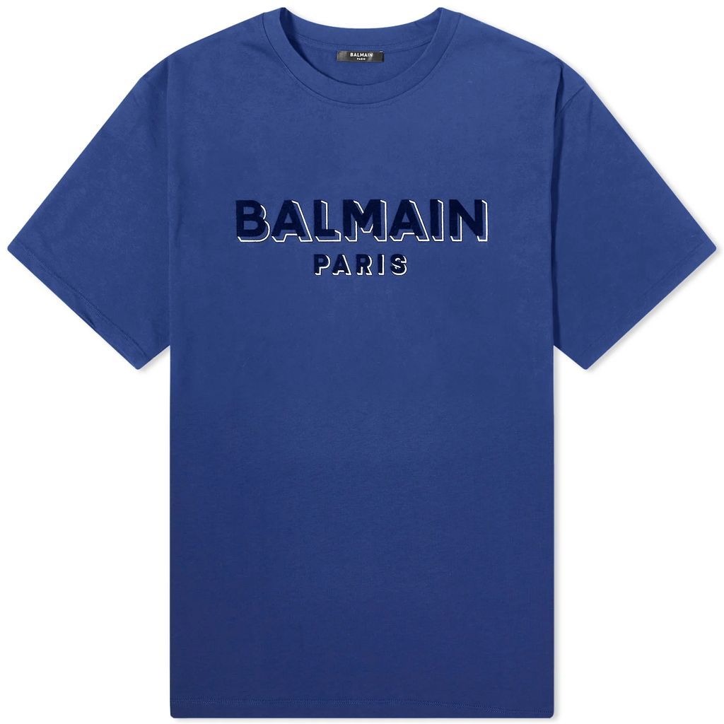 Men's Flock Logo T-Shirt Blue/Navy/Silver