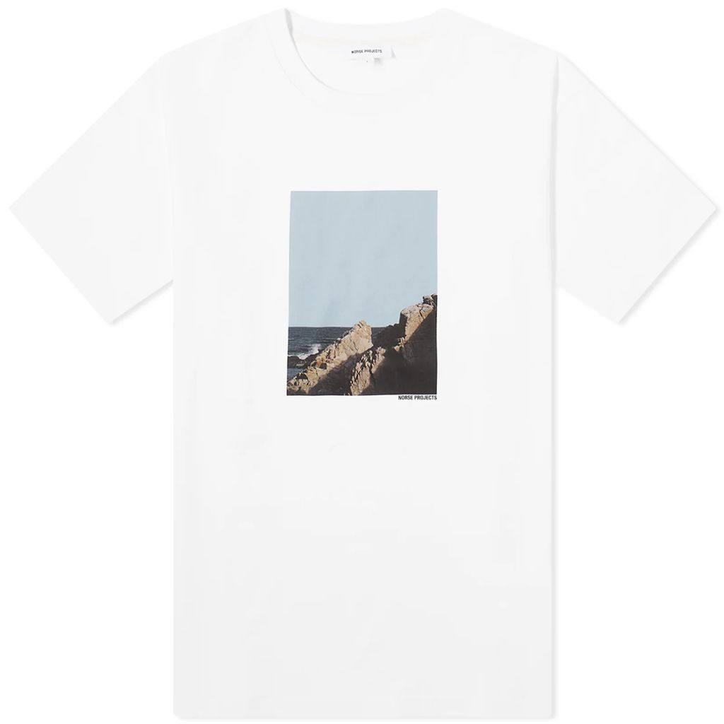 Men's Johannes Organic Cliff Print T-shirt White