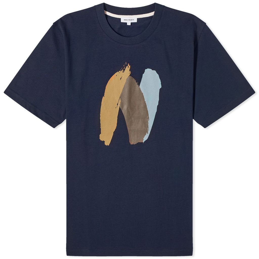 Men's Johannes Organic Paint N Logo T-shirt Dark Navy