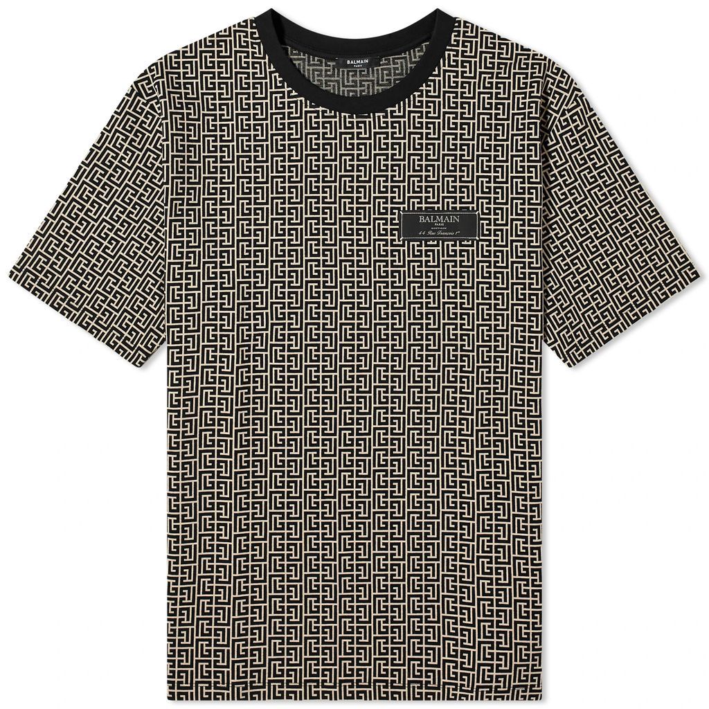 Men's Monogram Jacquard T-Shirt Ivory/Black