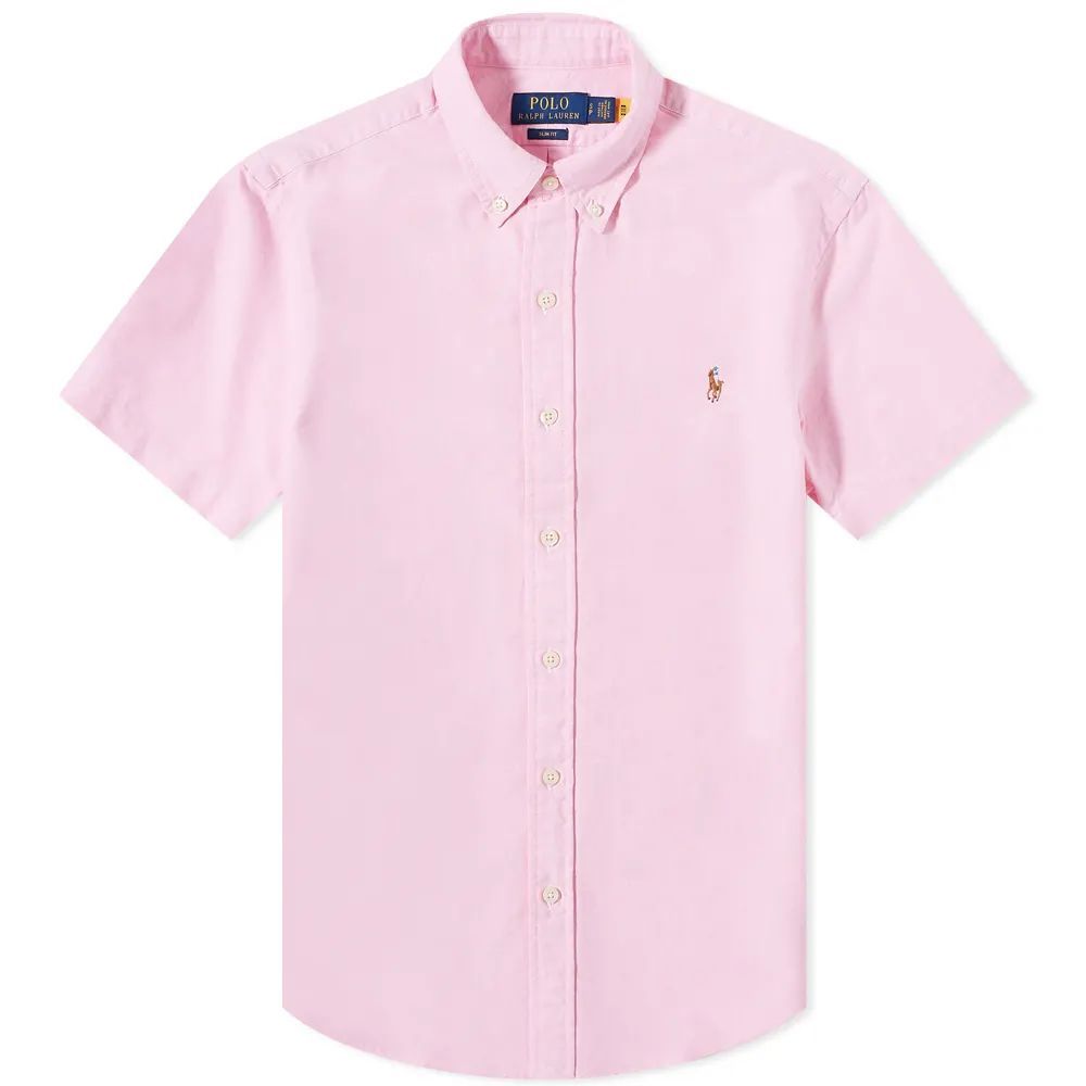 Men's Short Sleeve Oxford Button Down Shirt New Rose