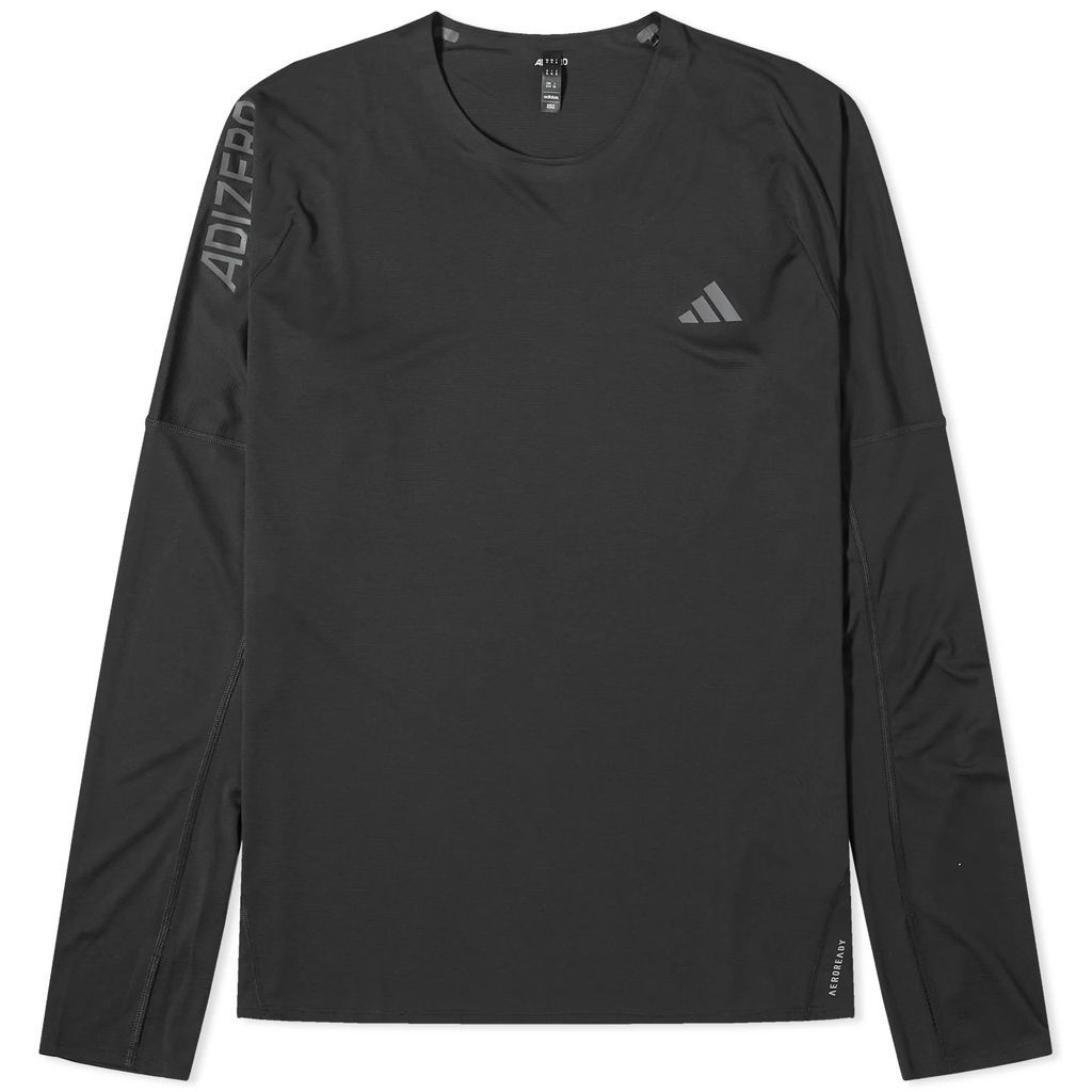 Men's Adizero Long Sleeve Running T-shirt Black/Grey Six