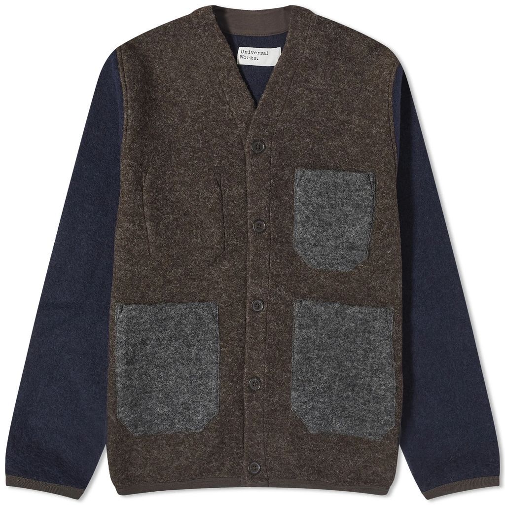 Men's Wool Fleece Cardigan Mixed Brown