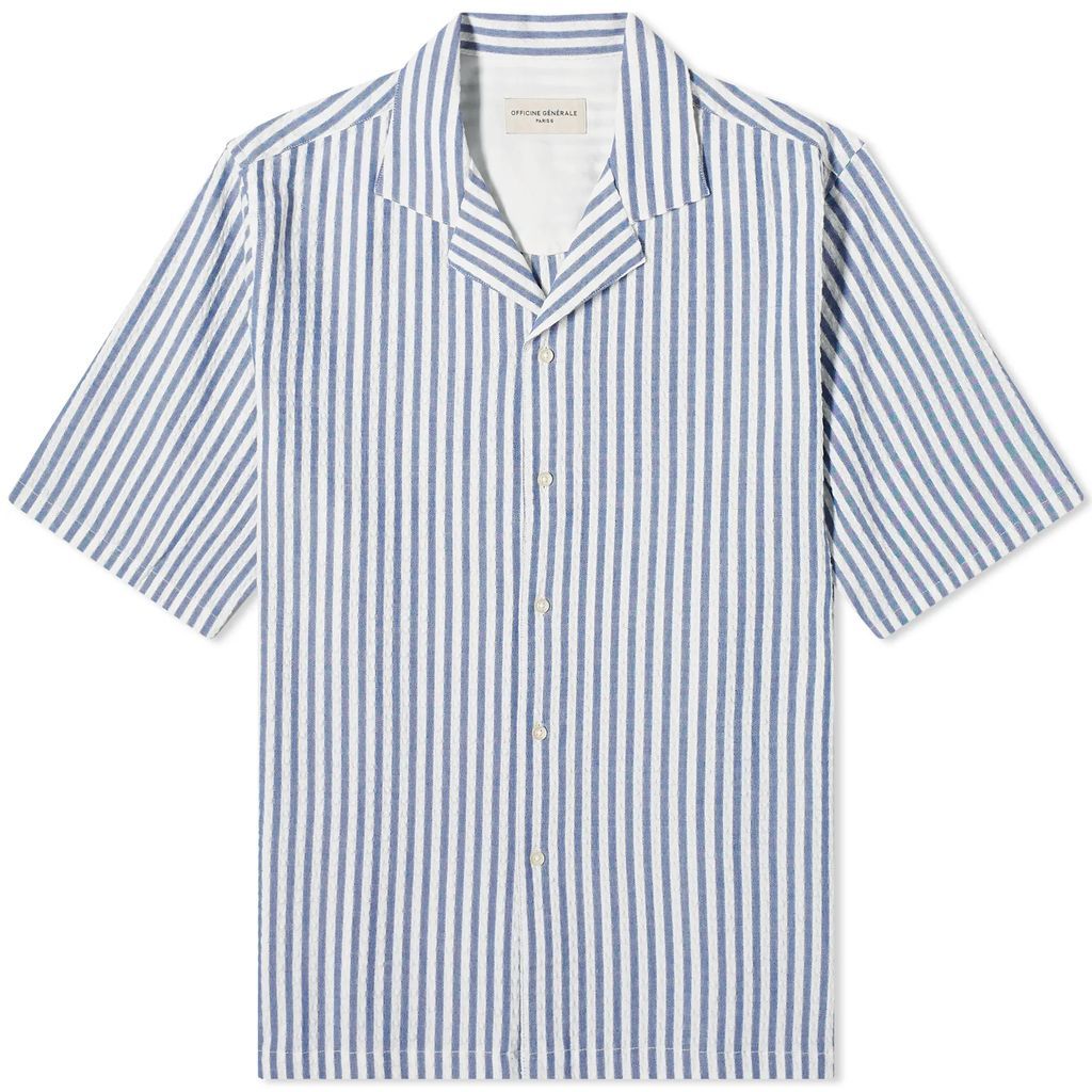 Men's Eren Textured Stripe Vacation Shirt White/Navy