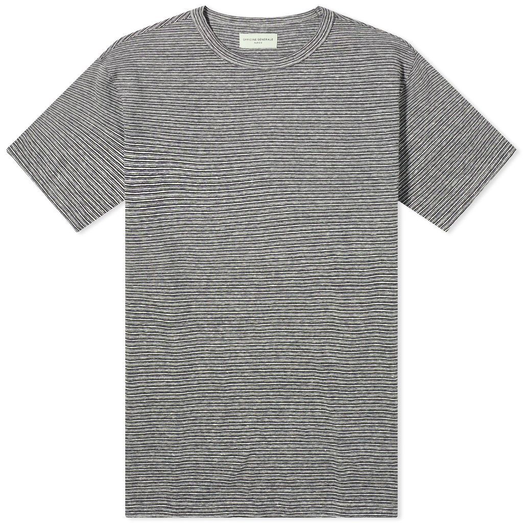 Men's Multi Mini Stripe T-Shirt Ecru/Dark Navy