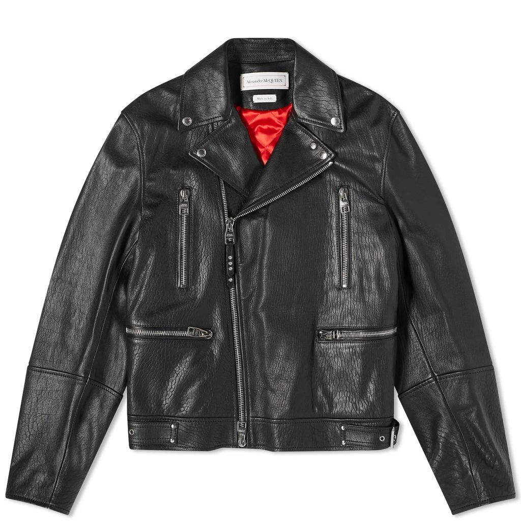 Men's Leather Biker Jacket Black