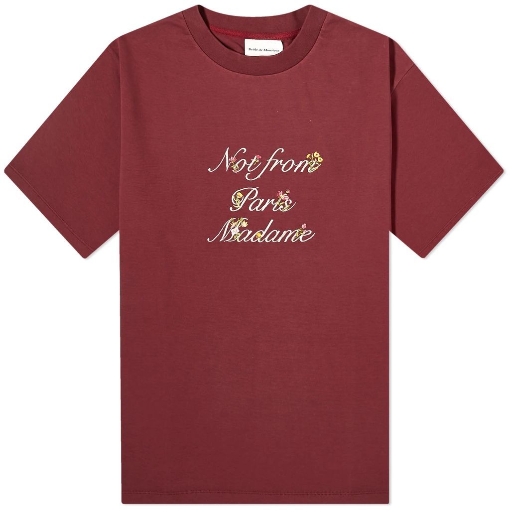 Presented by END. Embroidered Interlock T-Shirt Bordeaux