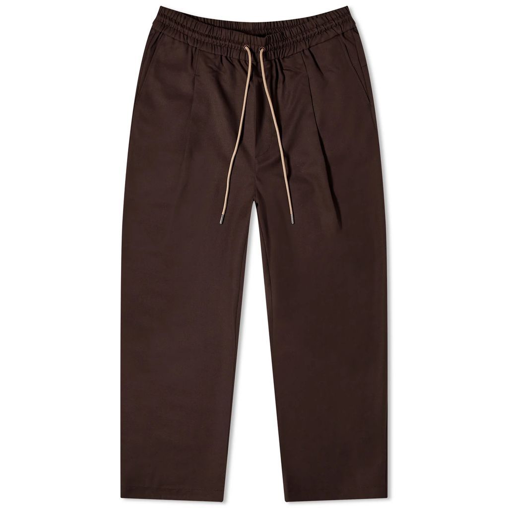 Men's Pleated Cropped Pant Brown