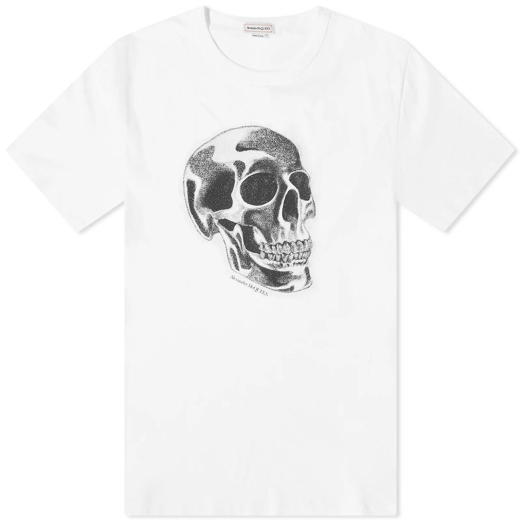 Men's Metallic Skull Print T-Shirt White