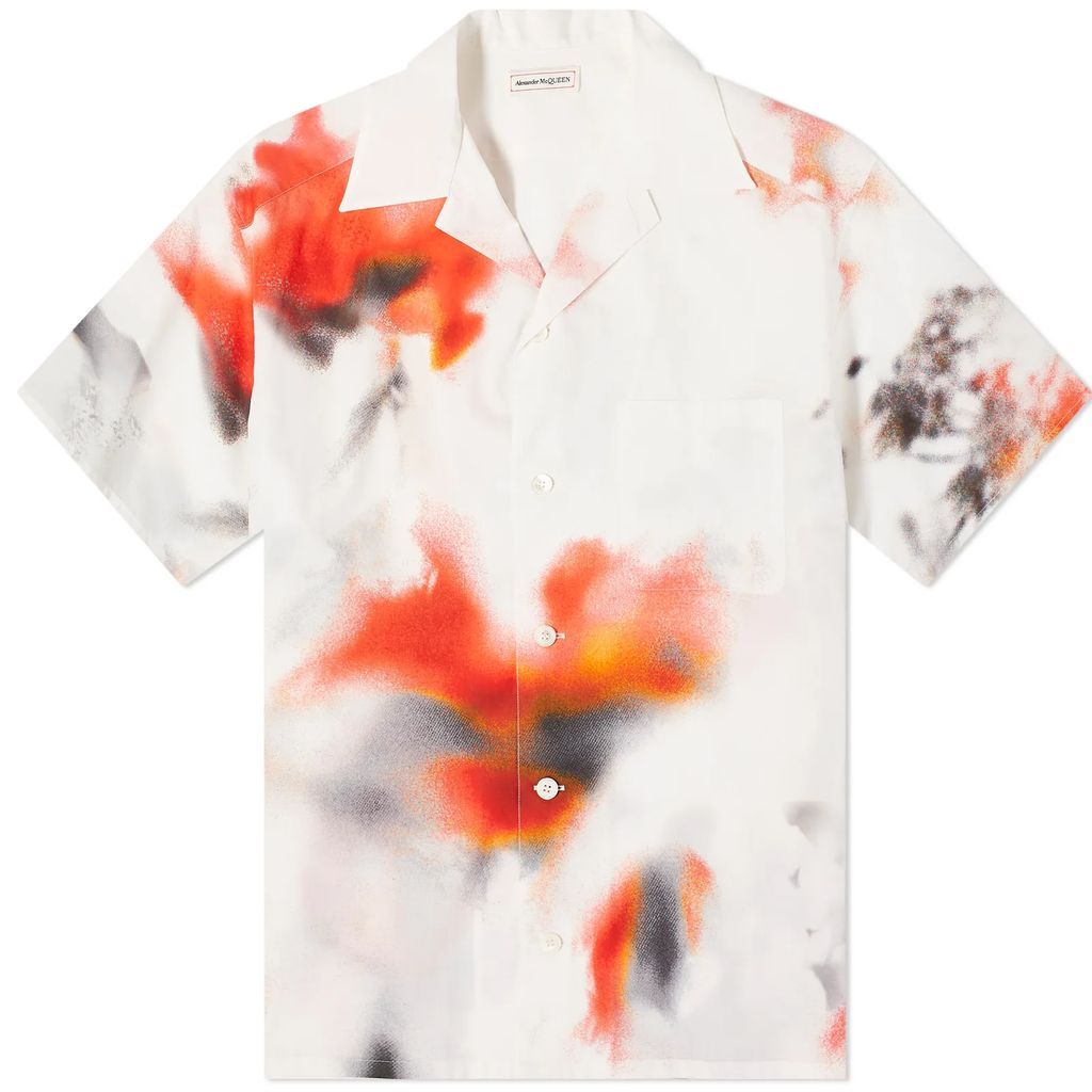 Men's Obscured Flower Vacation Shirt White/Red
