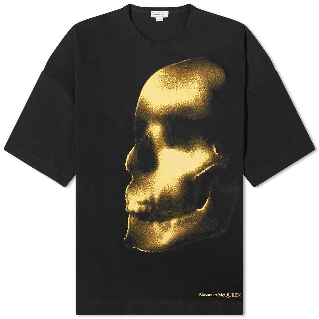 Men's Shadow Skull Print T-Shirt Black/Yellow