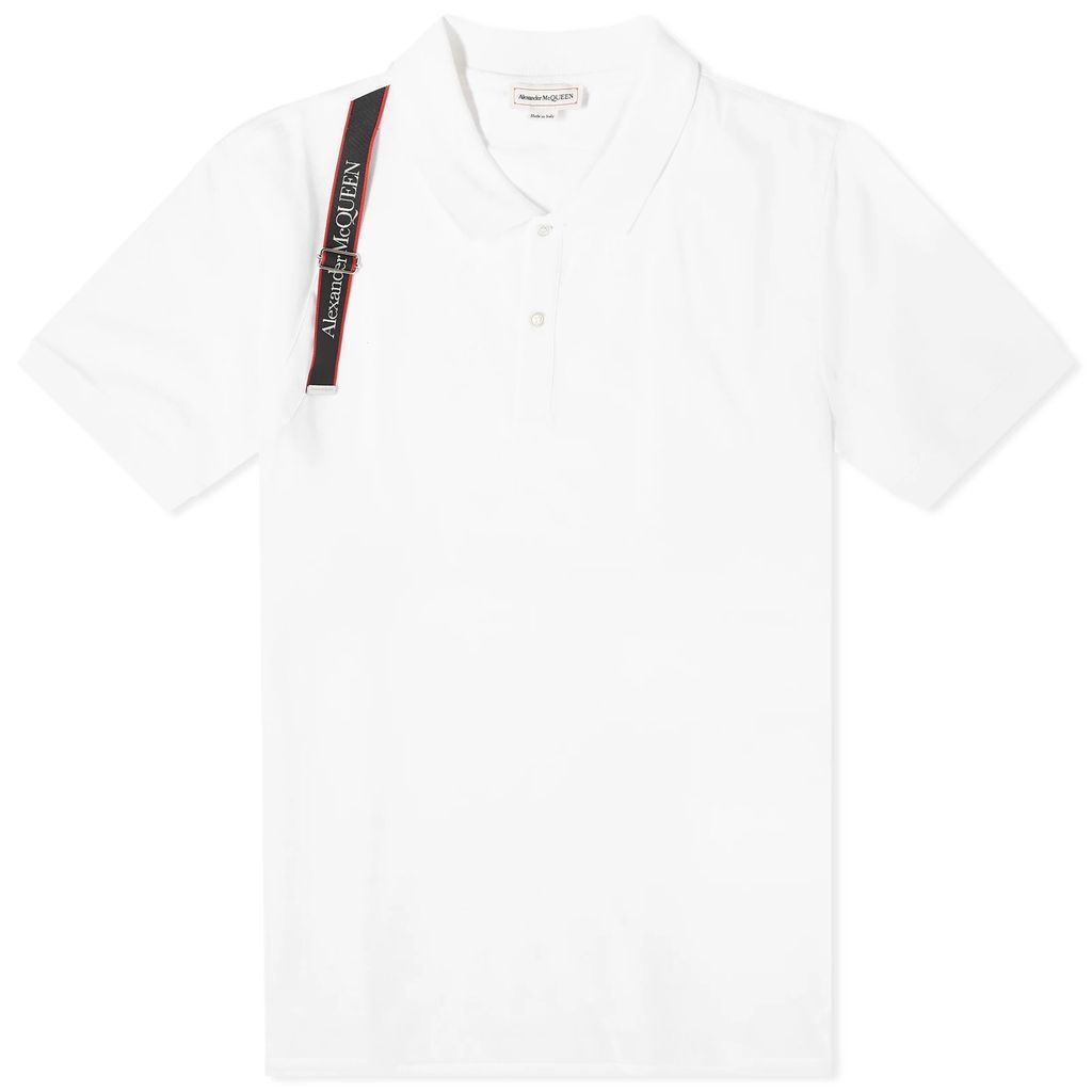 Men's Tape Logo Harness Polo Shirt White