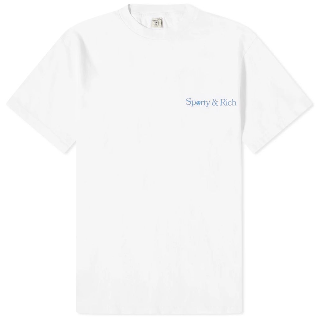 Men's LA Racquet Club T-Shirt White/Steel Blue