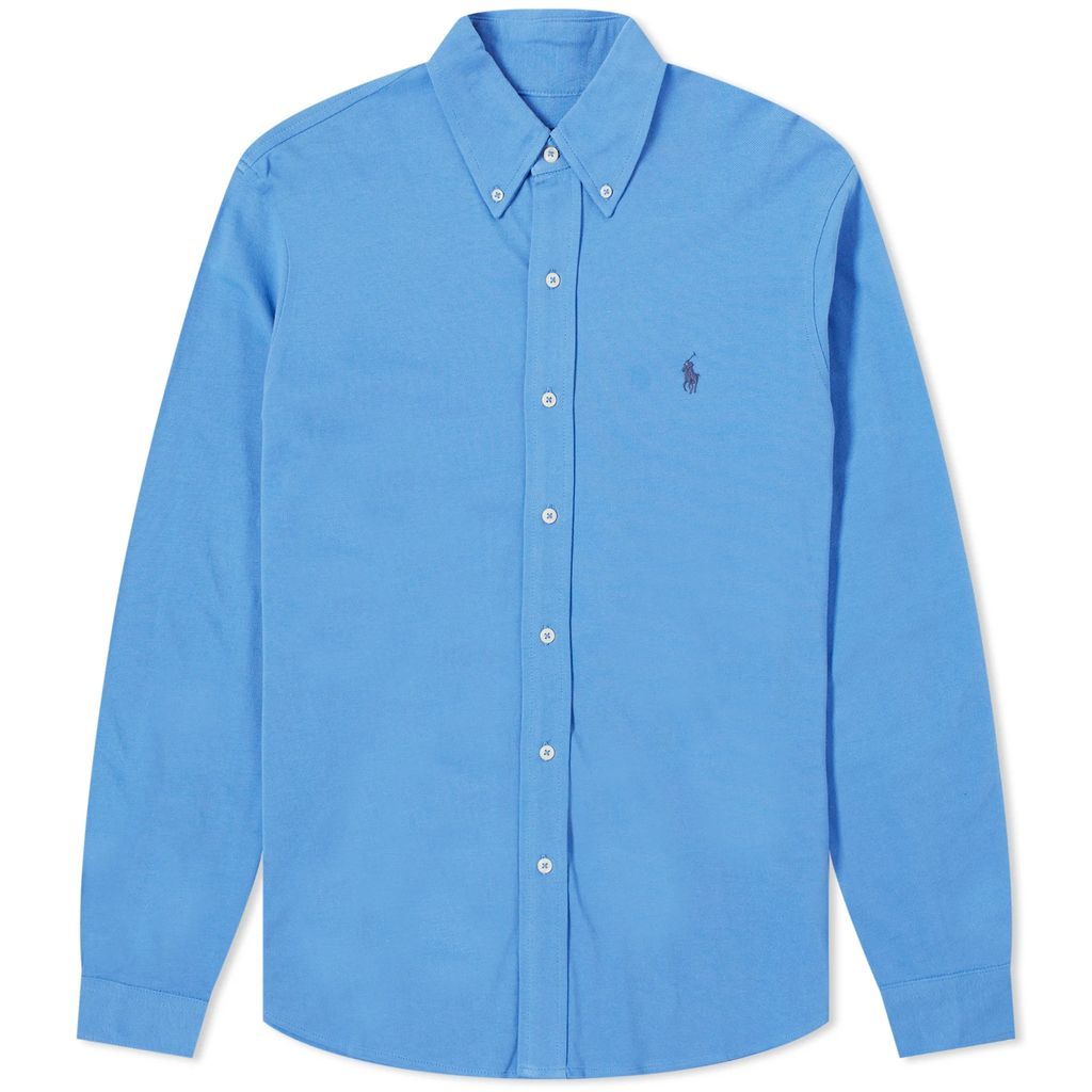 Men's Button Down Pique Shirt New England Blue