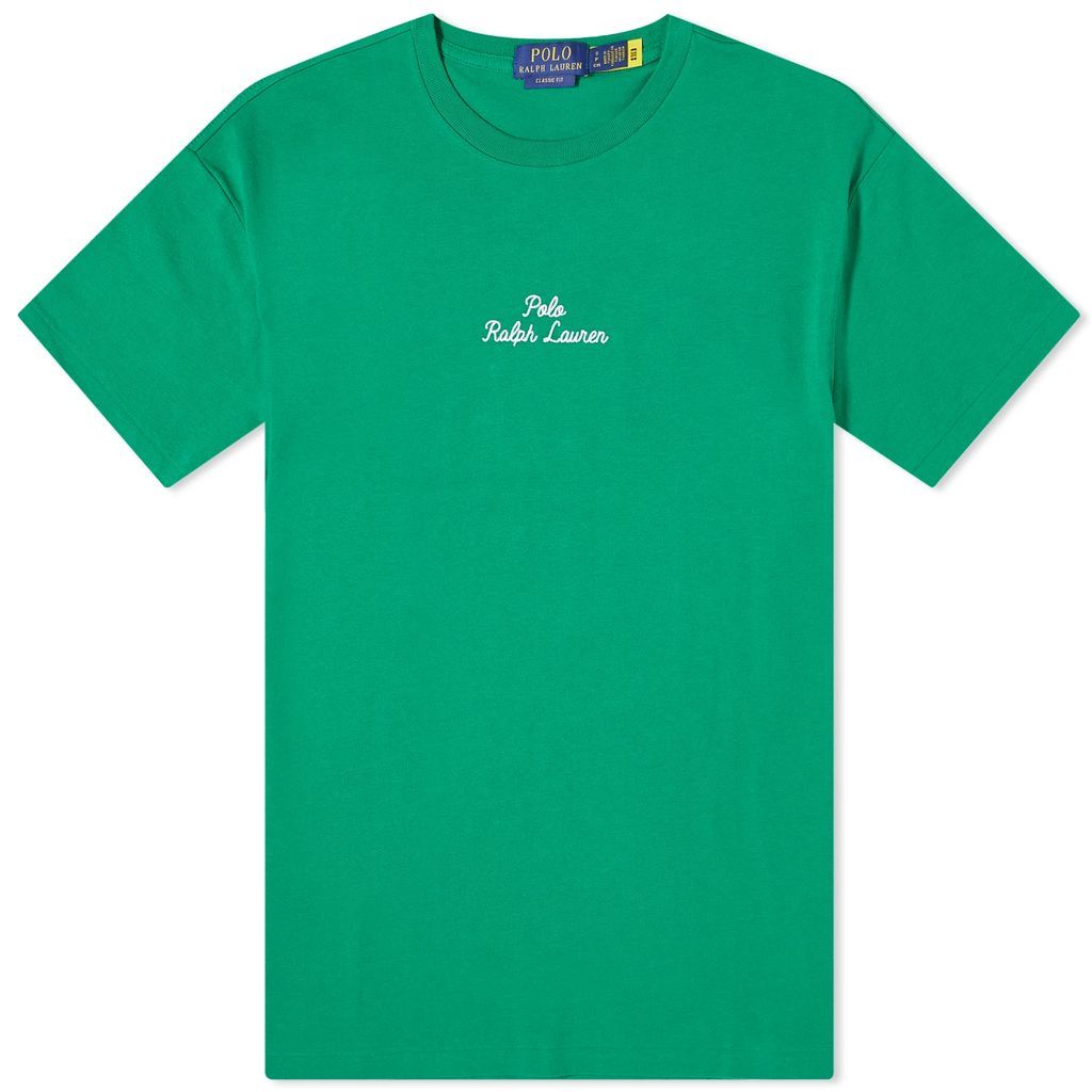 Men's Chain Stitch Logo T-Shirt Kayak Green