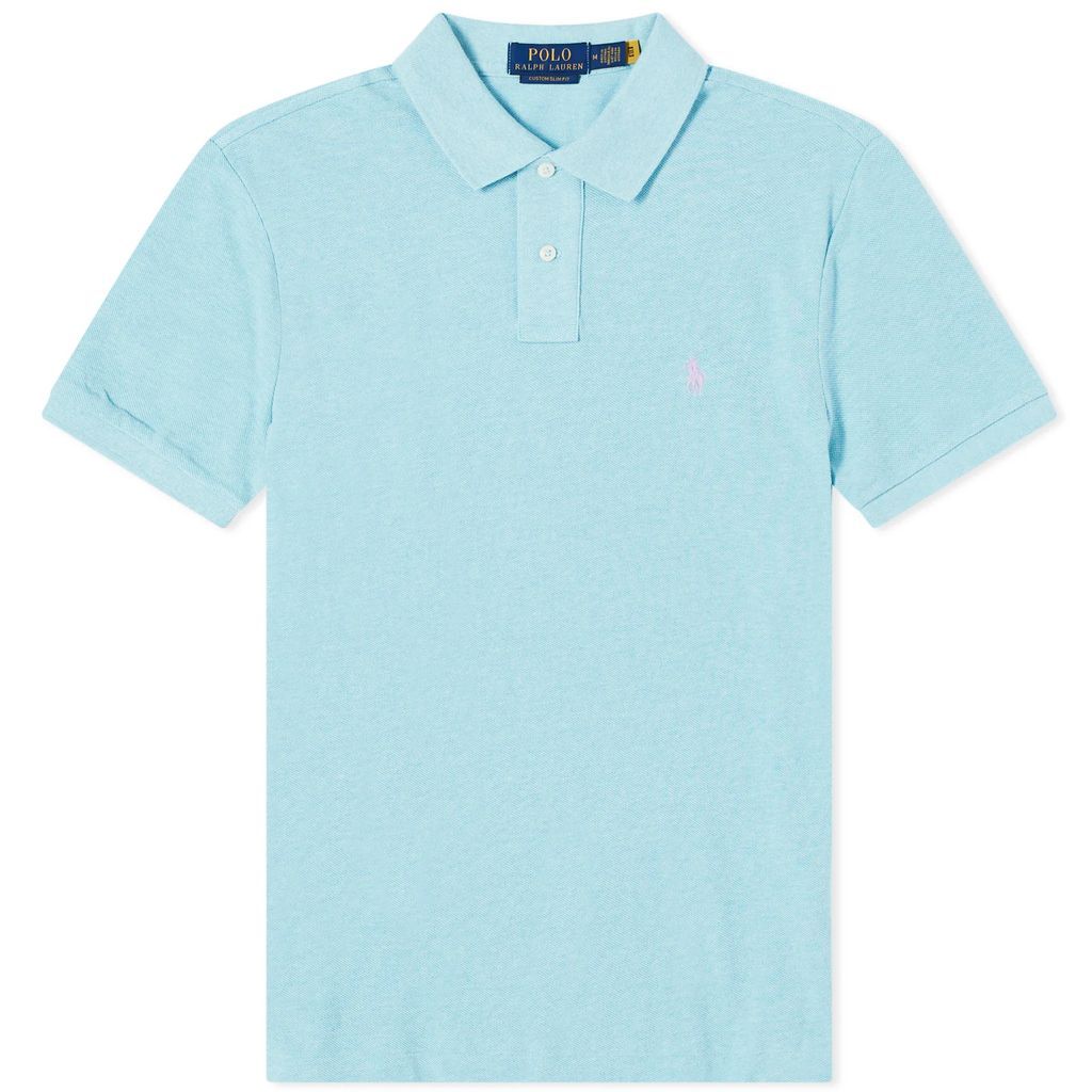 Men's Custom Fit Polo Shirt Turquoise Nova Heather
