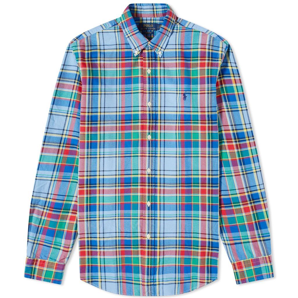 Men's Plaid Check Shirt Blue/Red Multi
