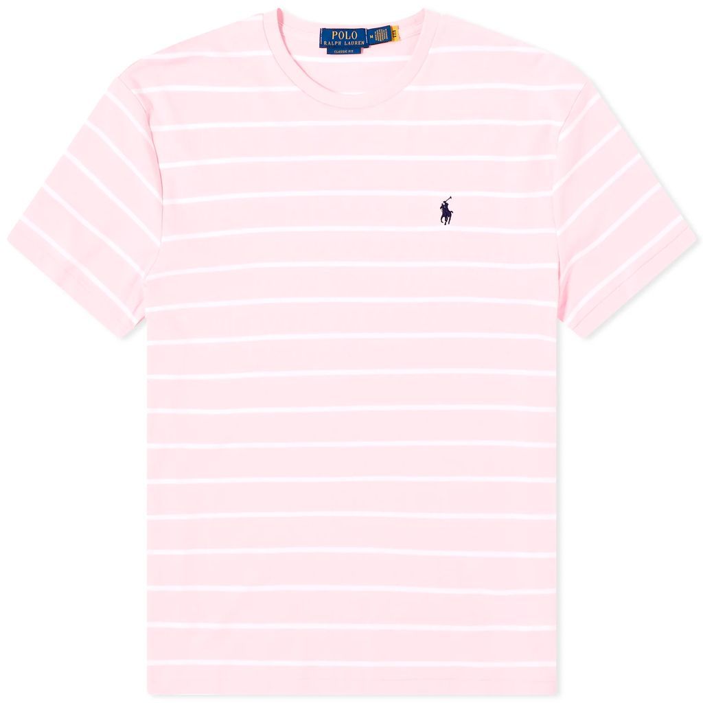 Men's Stripe T-Shirt Carmel Pink/White