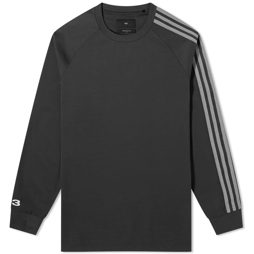 Men's 3 Stripe Long sleeve T-shirt Black/Off White