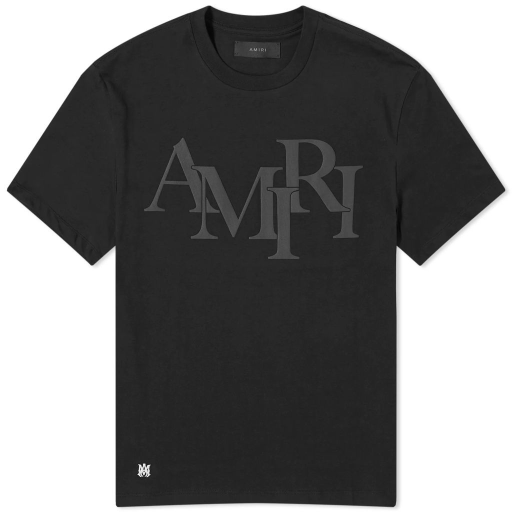 Men's Staggered Logo T-Shirt Black