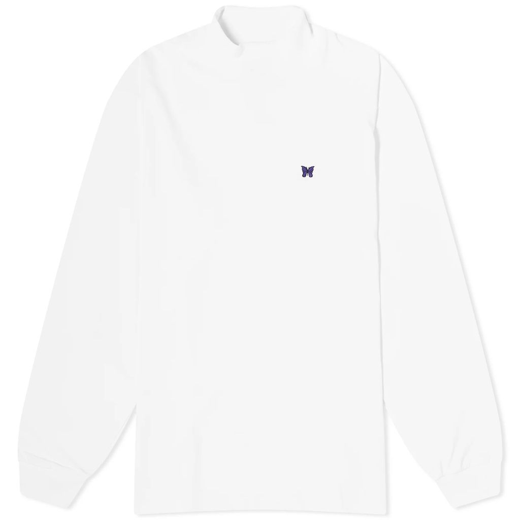 Long Sleeve Mock Neck T-Shirt White