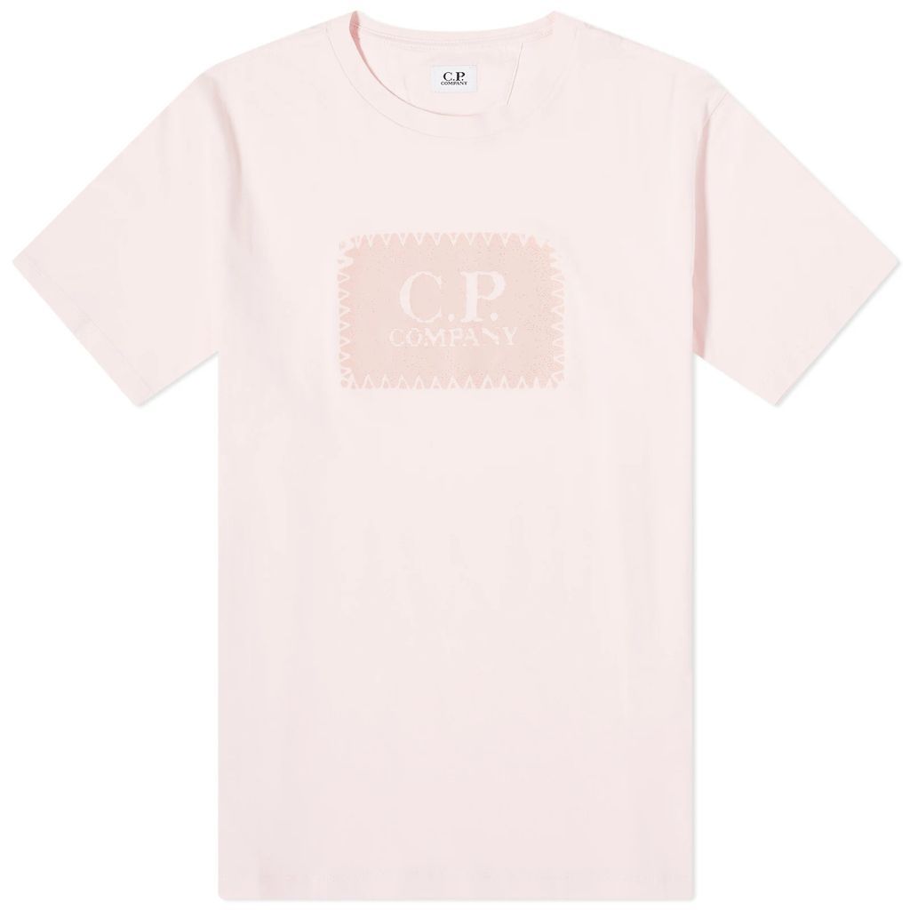 Men's 30/1 Jersey Label Style Logo T-Shirt Heavenly Pink
